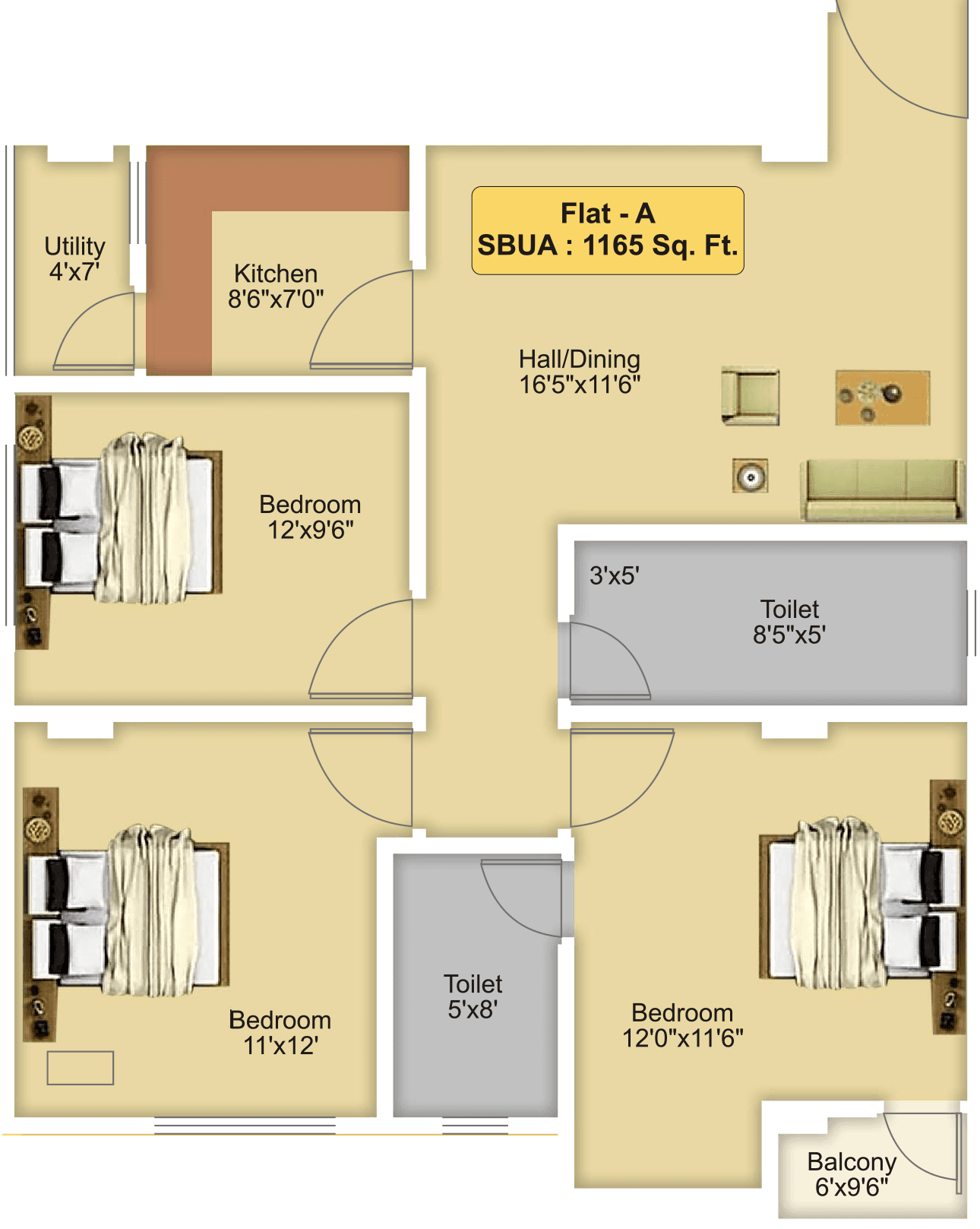 Pride 3BHK